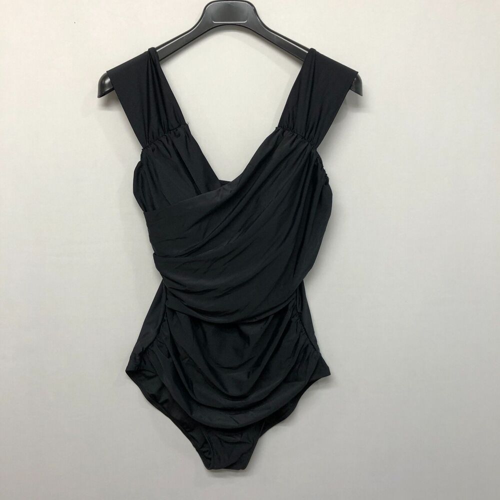 My Swim Body Women One Piece Swimsuit Size 18 / 2X Black Style #401 B285 -13